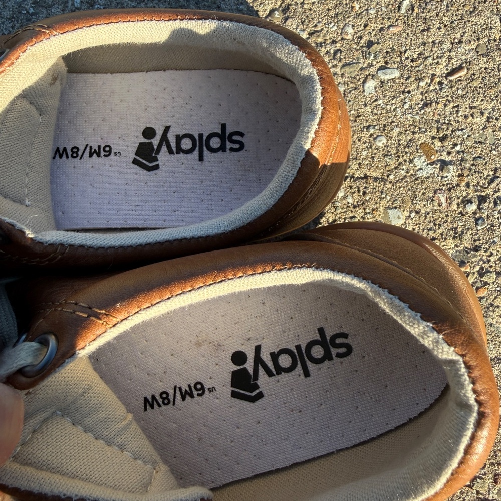 Splay Shoes Unisex Mens Womens Chestnut Brown Genuine Leather Barefoot Wide Toe - Picture 4 of 6
